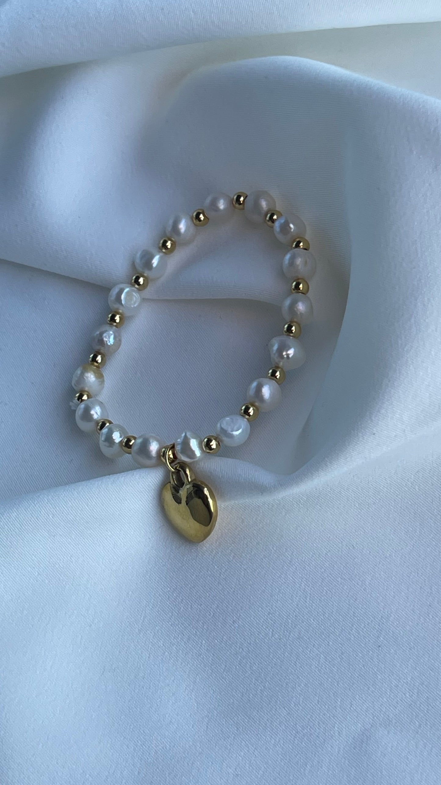 Freshwater pearl Love Charm Bracelet