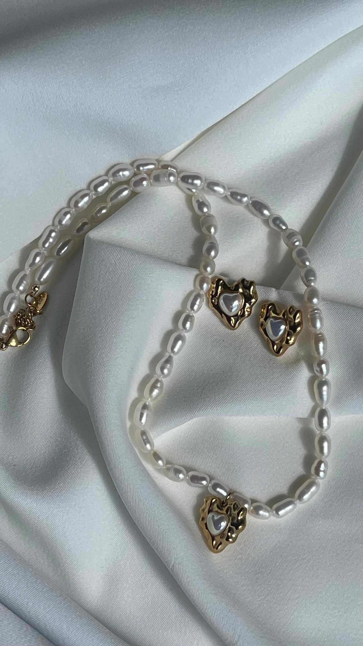 Fiery heart Freshwater pearl Set