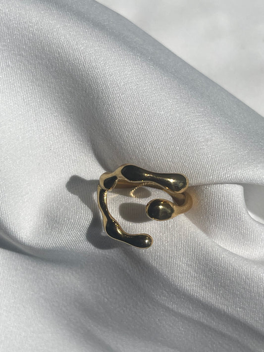 Asymmetric Gold Ring