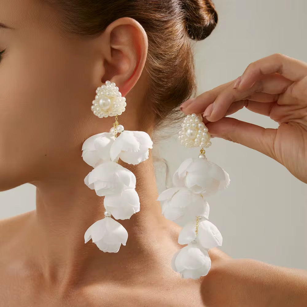 White Petal Earrings