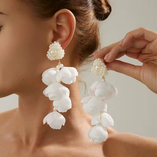White Petal Earrings